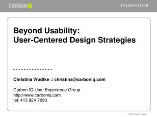 Introduction to user-centered design