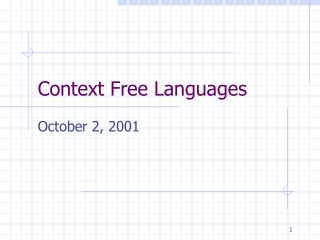 Context Free Languages