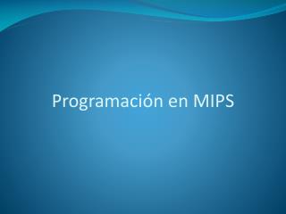 Programación en MIPS