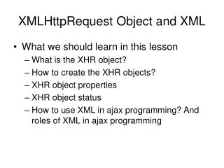 XMLHttpRequest Object and XML