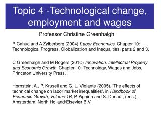 Topic 4 -Technological change, employment and wages