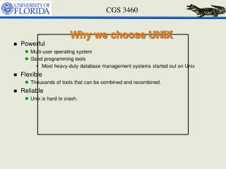 Why we choose UNIX