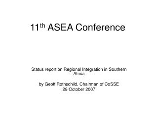 11 th ASEA Conference