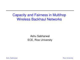 Capacity and Fairness in Multihop Wireless Backhaul Networks