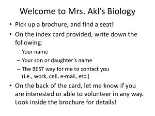 Welcome to Mrs. Akl’s Biology