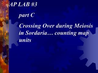 AP LAB #3 	part C 	Crossing Over during Meiosis 	in Sordaria… counting map 	units