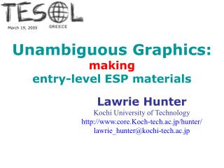 Unambiguous Graphics: making entry-level ESP materials