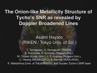 The Onion-like Metallicity Structure of Tycho’s SNR as revealed by Doppler Broadened Lines