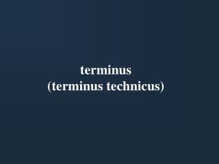 terminus (terminus technicus)