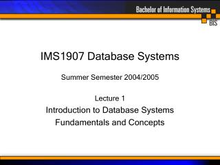 IMS1907 Database Systems