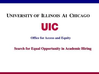 Search for Equal Opportunity in Academic Hiring