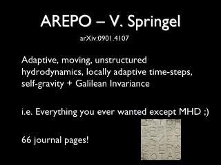 AREPO – V. Springel