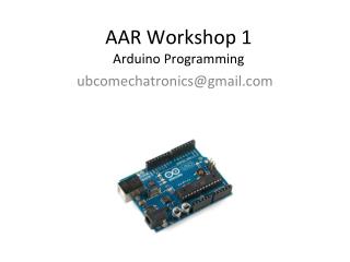 AAR Workshop 1 Arduino Programming