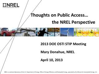 Thoughts on Public Access… the NREL Perspective