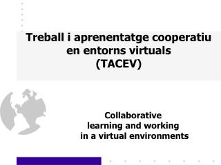 Treball i aprenentatge cooperatiu en entorns virtuals (TACEV)