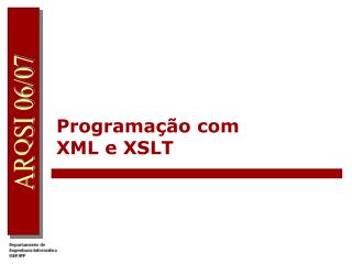 Programação com XML e XSLT