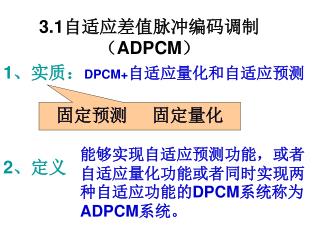 3.1 自适应差值脉冲编码调制（ ADPCM ）