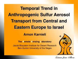 Temporal Trend in Anthropogenic Sulfur Aerosol Transport from Central and Eastern Europe to Israel