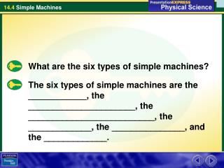 What are the six types of simple machines?