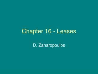 Chapter 16 - Leases