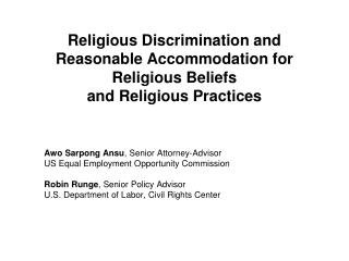 Awo Sarpong Ansu , Senior Attorney-Advisor US Equal Employment Opportunity Commission
