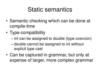 Static semantics