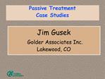 Jim Gusek Golder Associates Inc. Lakewood, CO