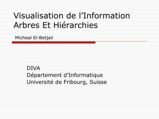 Visualisation de l’Information Arbres Et Hiérarchies Micheal El-Betjali