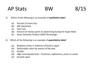 AP Stats BW 8/15
