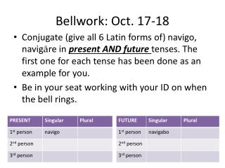 Bellwork : Oct. 17-18