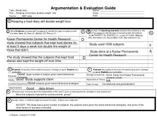 Argumentation &amp; Evaluation Guide