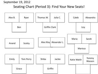 Seating Chart (Period 3): Find Your New Seats!