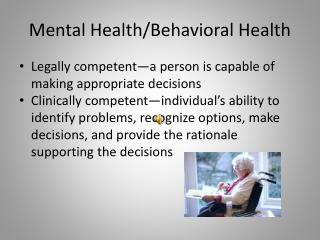 Mental Health/Behavioral Health