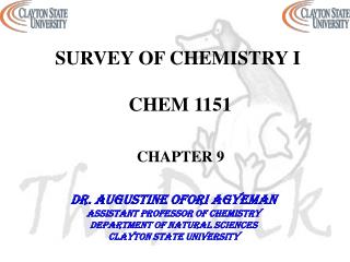 SURVEY OF CHEMISTRY I CHEM 1151 CHAPTER 9