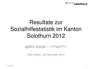 Resultate zur Sozialhilfestatistik im Kanton Solothurn 2012
