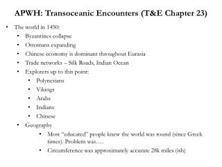 APWH: Transoceanic Encounters (T&amp;E Chapter 23)