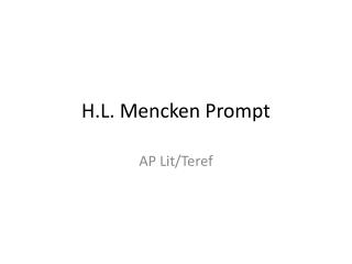 H.L. Mencken Prompt