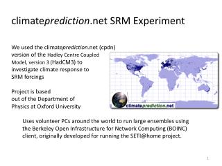 climate prediction SRM Experiment
