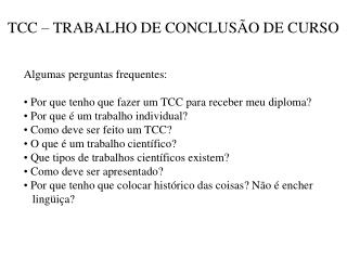 TCC – TRABALHO DE CONCLUSÃO DE CURSO