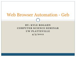 Web Browser Automation - Geb
