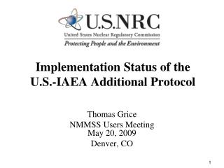 Implementation Status of the U.S.-IAEA Additional Protocol