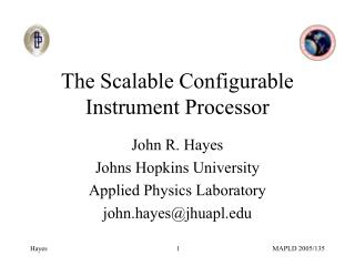 The Scalable Configurable Instrument Processor