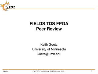 FIELDS TDS FPGA Peer Review