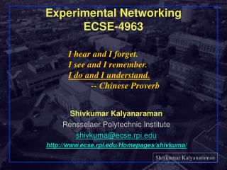 Experimental Networking ECSE-4963