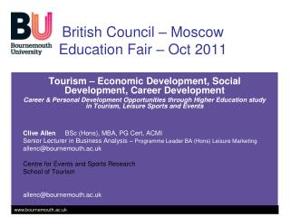 B ritish Council – Moscow Education Fair – Oct 2011
