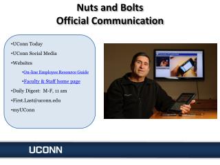 Nuts and Bolts Official Communication