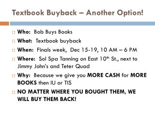 Textbook Buyback – Another Option!