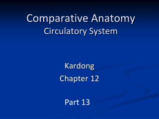 Comparative Anatomy Circulatory System