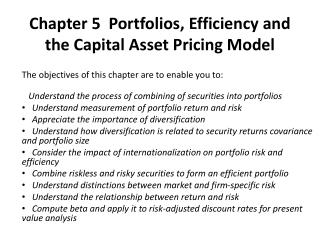 Chapter 5 Portfolios, Efficiency and the Capital Asset Pricing Model