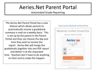 Aeries.Net Parent Portal Automated Grade Reporting